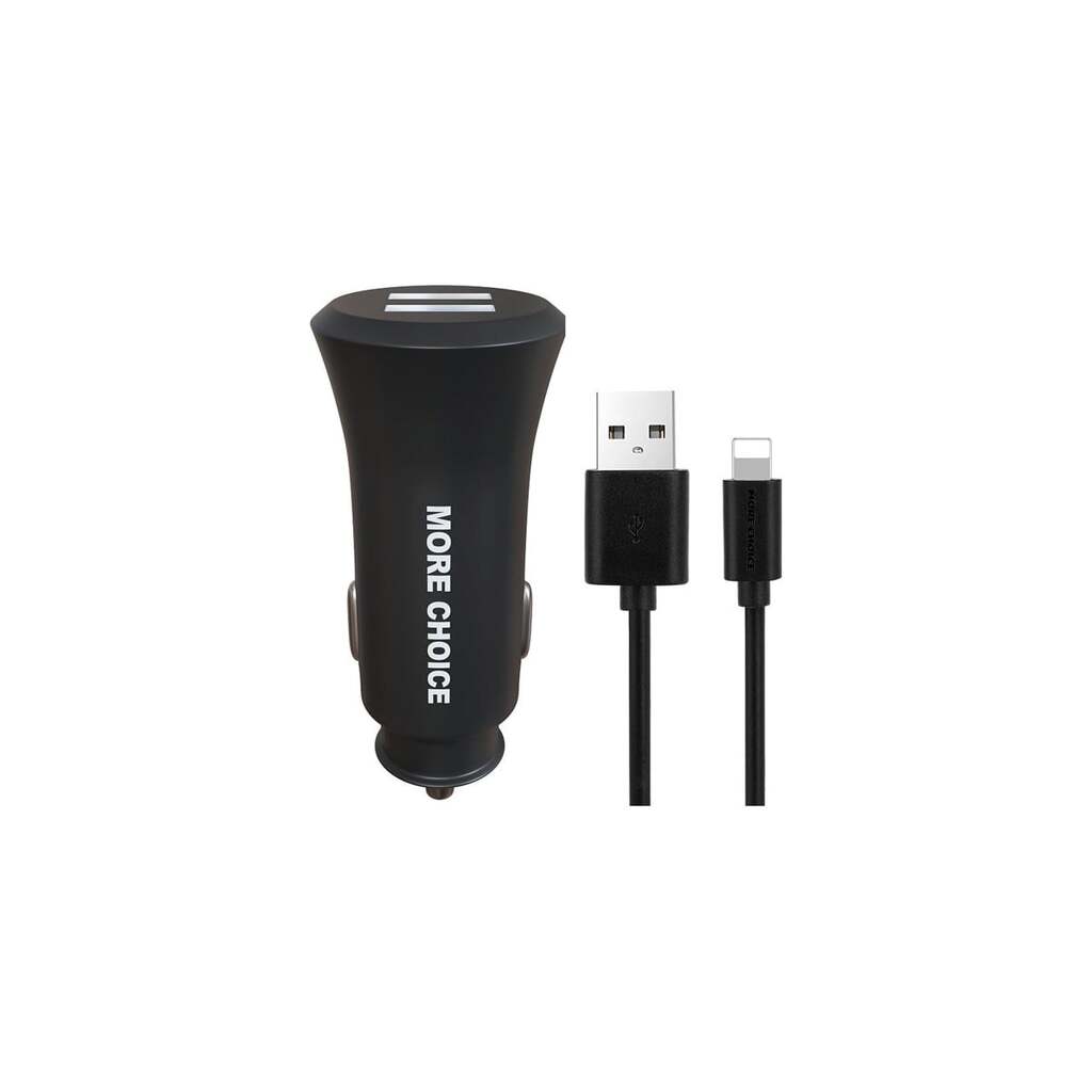 Автомобильное зарядное устройство More Choice 2USB, 2.4 A, для Lightning 8-pin AC23i