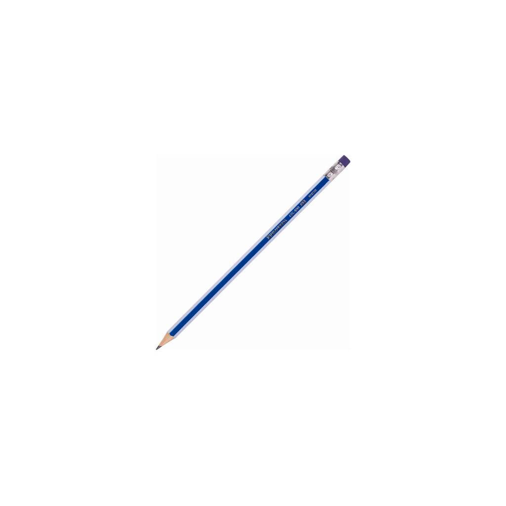 Чернографитный карандаш BRAUBERG Gx-100, 1 шт., Hb, с ластиком, корпус синий, 181720