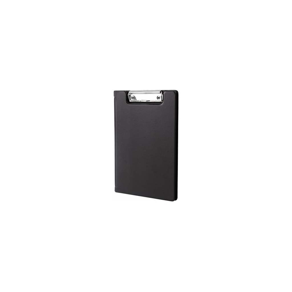 Папка-планшет BRAUBERG 180 х255 мм А5, с прижимом и крышкой, картон/ПВХ, черная 227980