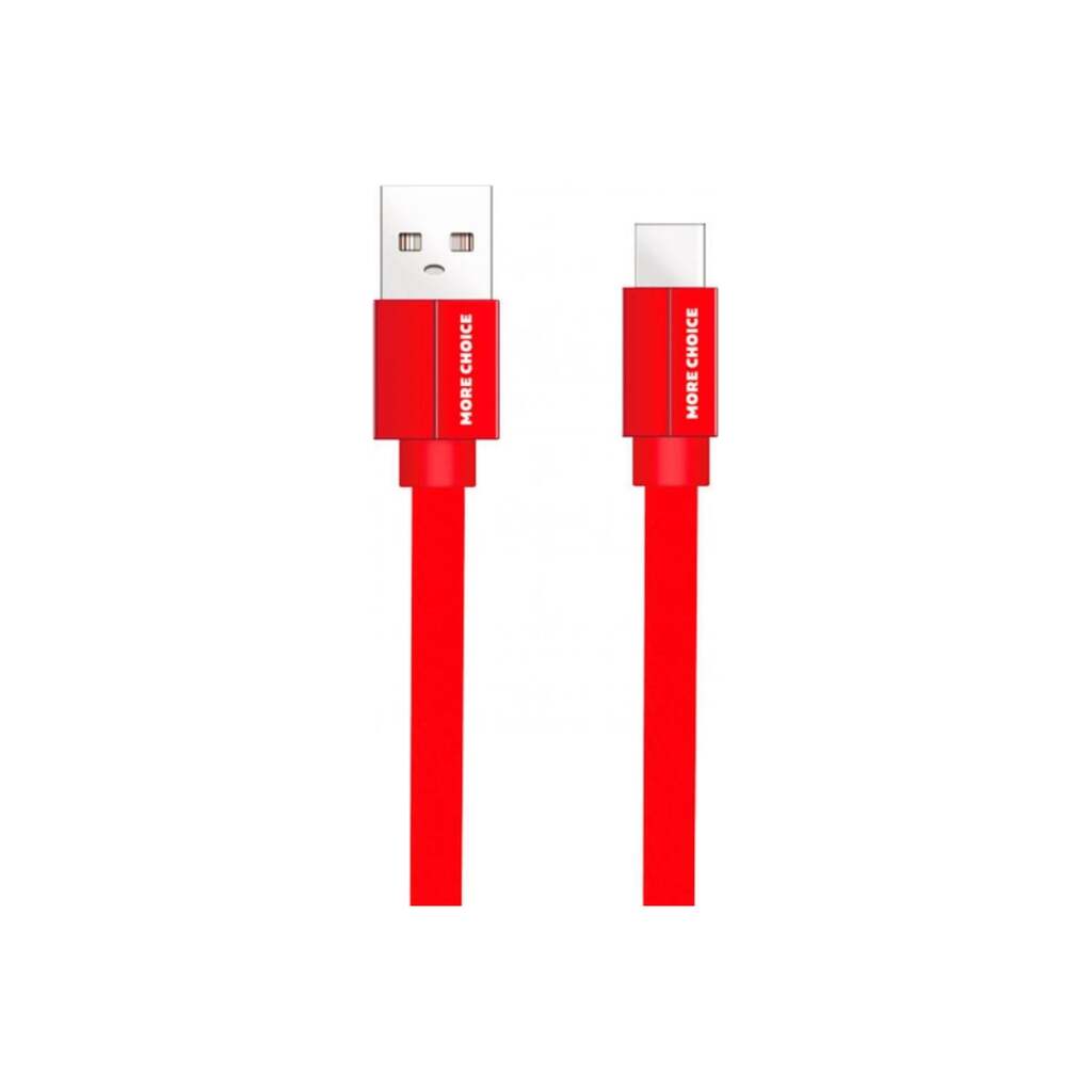 Дата-кабель More Choice USB 2.1A для Type-C плоский K20ar нейлон 1м