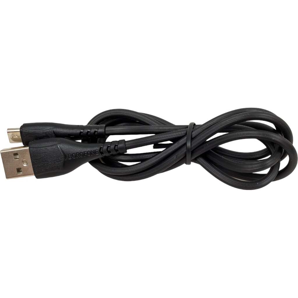 Usb кабель Borofone bx37 wieldy microusb, 1м, 2.4a, pvc, черный 0L-00049905