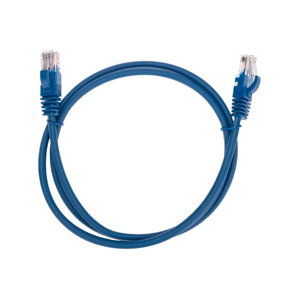 Патч-корд REXANT u/utp, cat 5e, rj45-rj45, 26awg, lszh, синий, 1м 02-0104-1