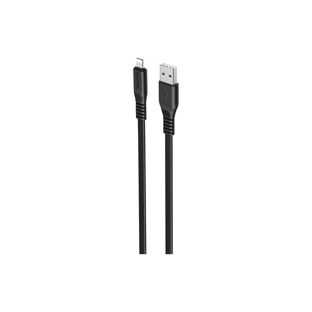 Usb кабель Borofone bx23 wide power lightning 8-pin, 1м, 2.4a, pvc, черный 0L-00051124