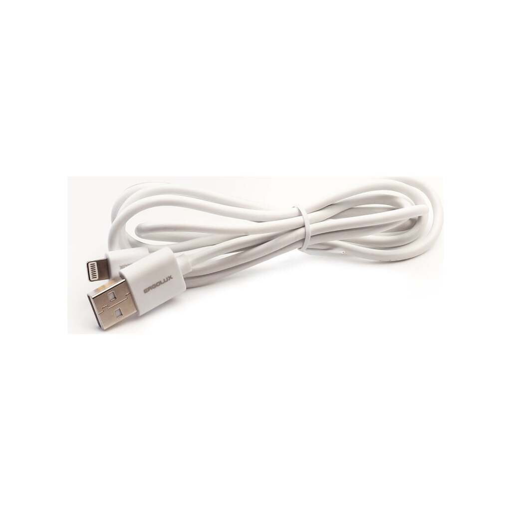 Кабель usb-lightning Ergolux Elx-cdc03-c01 3а, 1,2м, белый, зарядка+передача данных, коробка 15097