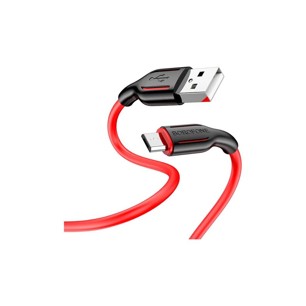 USB кабель Borofone bx63 charming microusb, 1м, 2.4a, силикон (красный) 0L-00053159