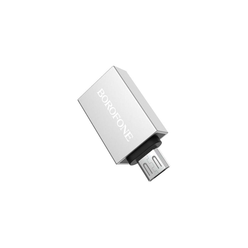 Адаптер Borofone Otg bv2 usb-a/microusb (серебряный) 0L-00043181