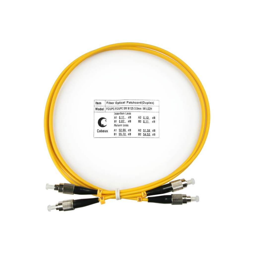 Оптический шнур Cabeus duplex fc-fc 9/125 sm 3м lszh FOP(d)-9-FC-FC-3m