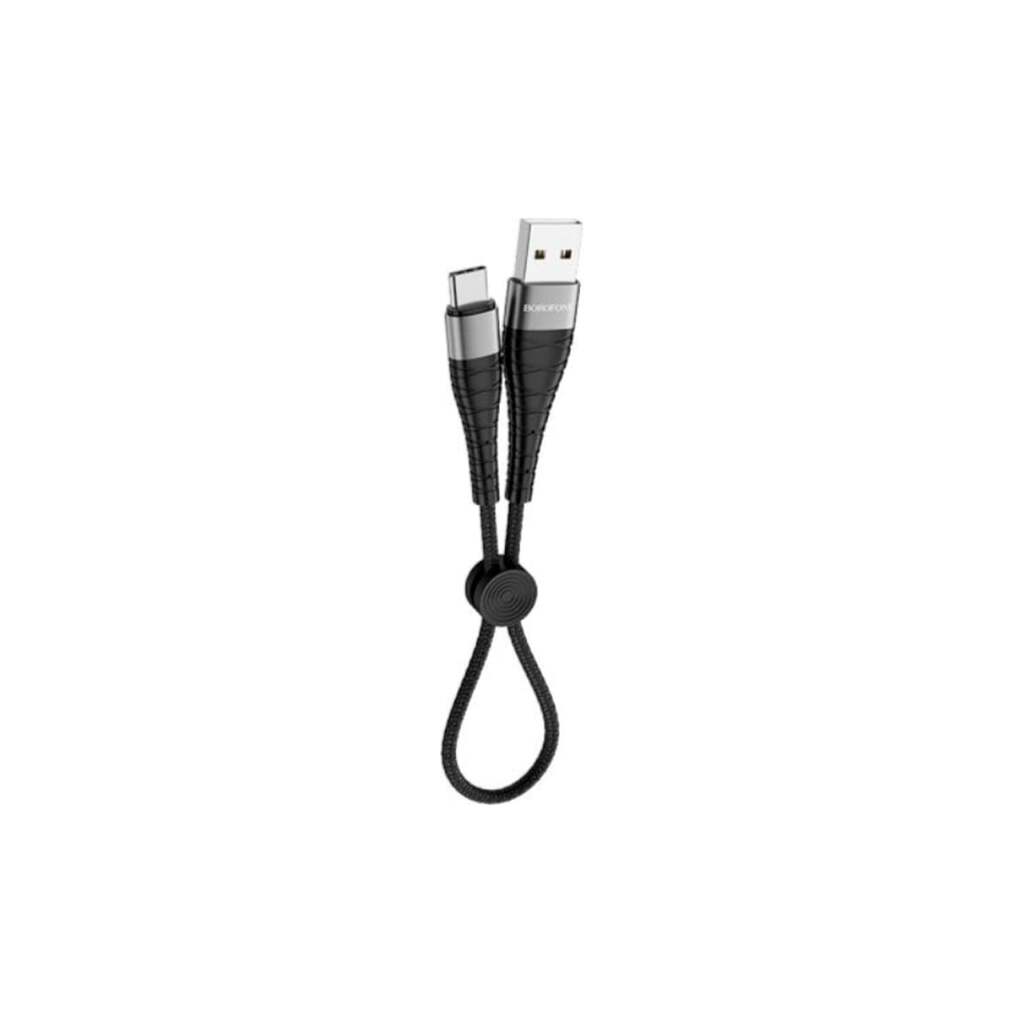 Usb кабель Borofone bx32 munificent micro usb, 0.25м, 2.4a, нейлон, черный 0L-MG-WF842