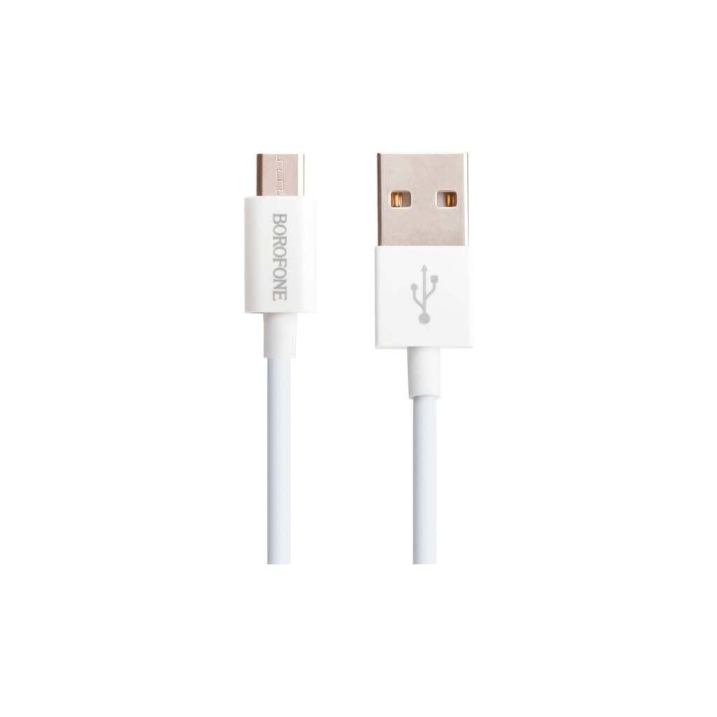 Usb кабель Borofone bx22 bloom microusb, 1м, 2.4a, pvc, белый 0L-00044323