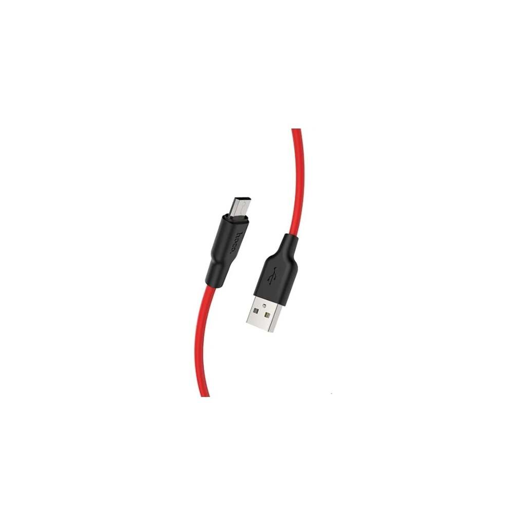 Кабель Hoco Usb x21 plus silicone microusb, 2.4а, 1м, силикон (красный/черный) 0L-00048587