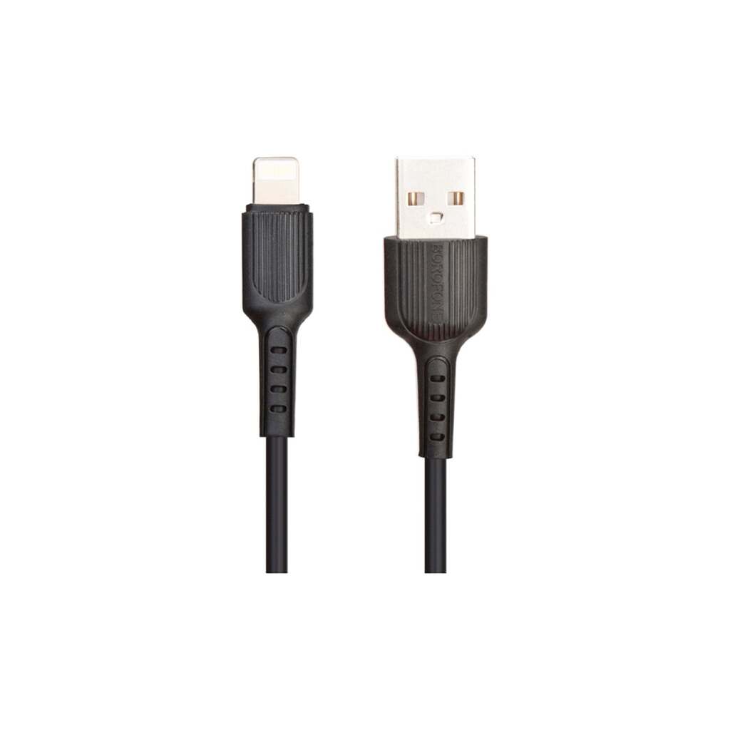 Usb кабель Borofone bx16 easy lightning 8-pin, 1м, pvc, черный 0L-00043166