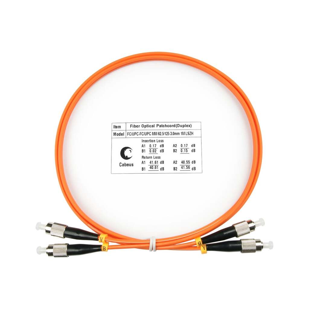 Оптический шнур Cabeus duplex fc-fc 62,5/125 mm 3м lszh FOP-62-FC-FC-3m