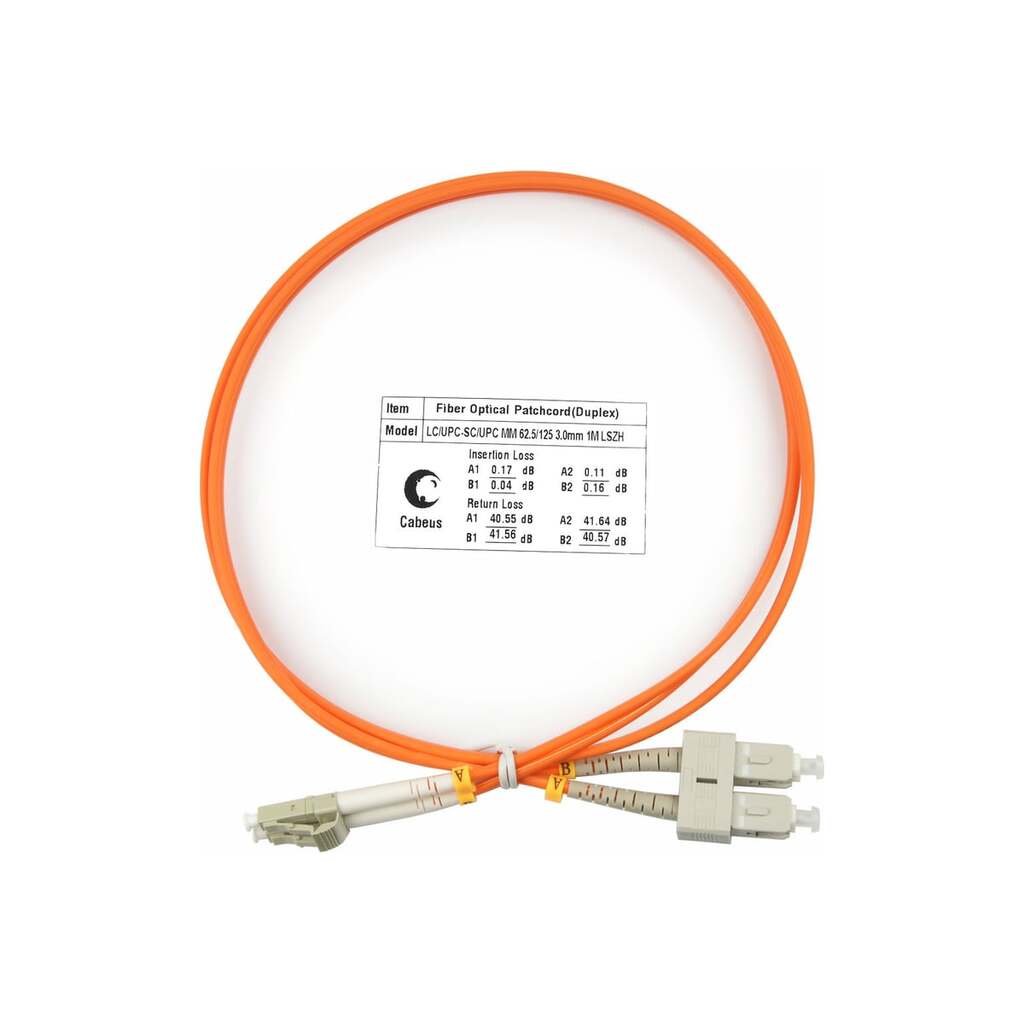 Оптический шнур Cabeus duplex lc-sc 62,5/125 mm 10м lszh FOP-62-LC-SC-10m