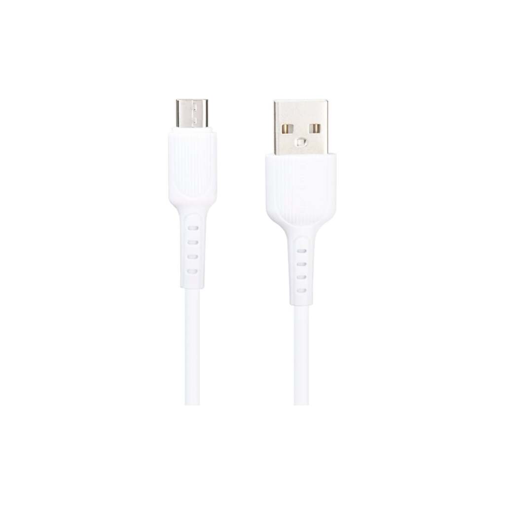 Usb кабель Borofone bx16 easy microusb, 1м, pvc, белый 0L-00043169