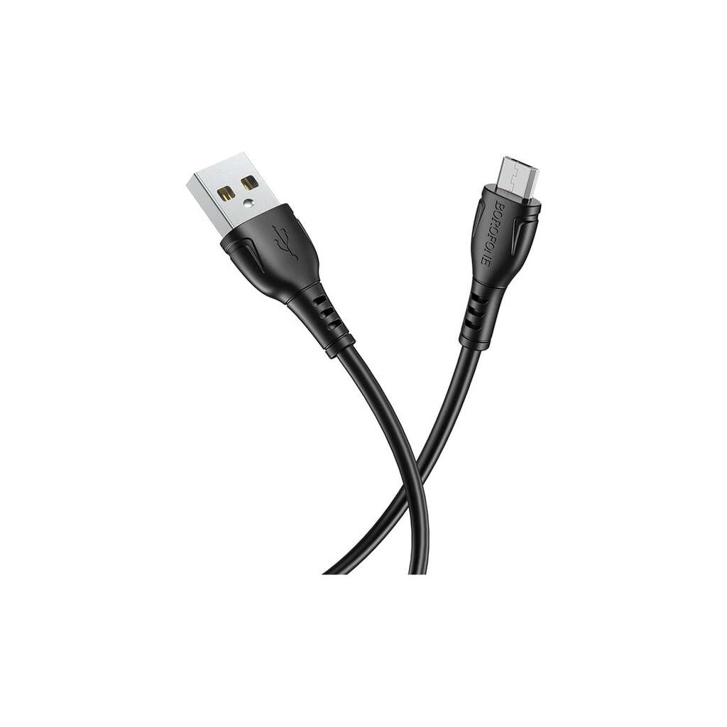 USB кабель Borofone bx51 triumph microusb, 1м, 2.4a, pvc (черный) 0L-00050539