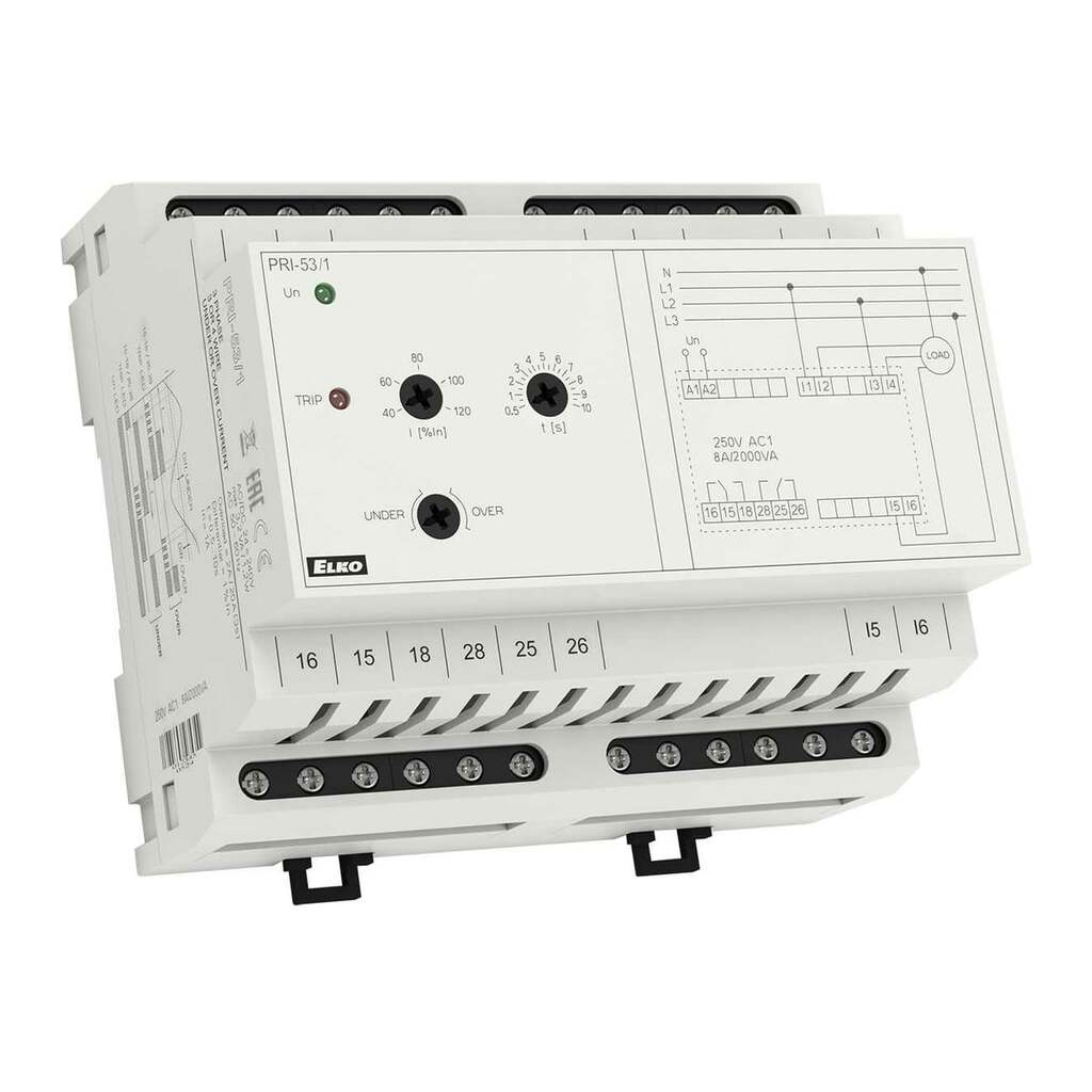 Трёхфазное реле тока ELKO PRI-53/5A AC 5A / 24-240V AC/DC / 45-65 Гц EP 00000000077 ELKO EP