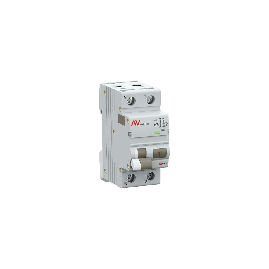 Дифференциальный автомат EKF DVA-10 1P+N, 32А (C), 30мА (AC), 10кА, AVERES rcbo10-1pn-32C-30-ac-av