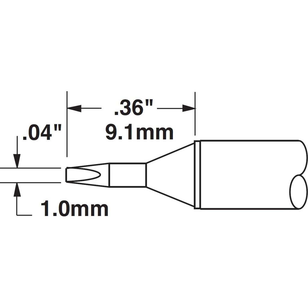 Картридж-наконечник (1.0х9.1 мм; клин) для СV/MX METCAL STTC-025 CVC-8CH0010S