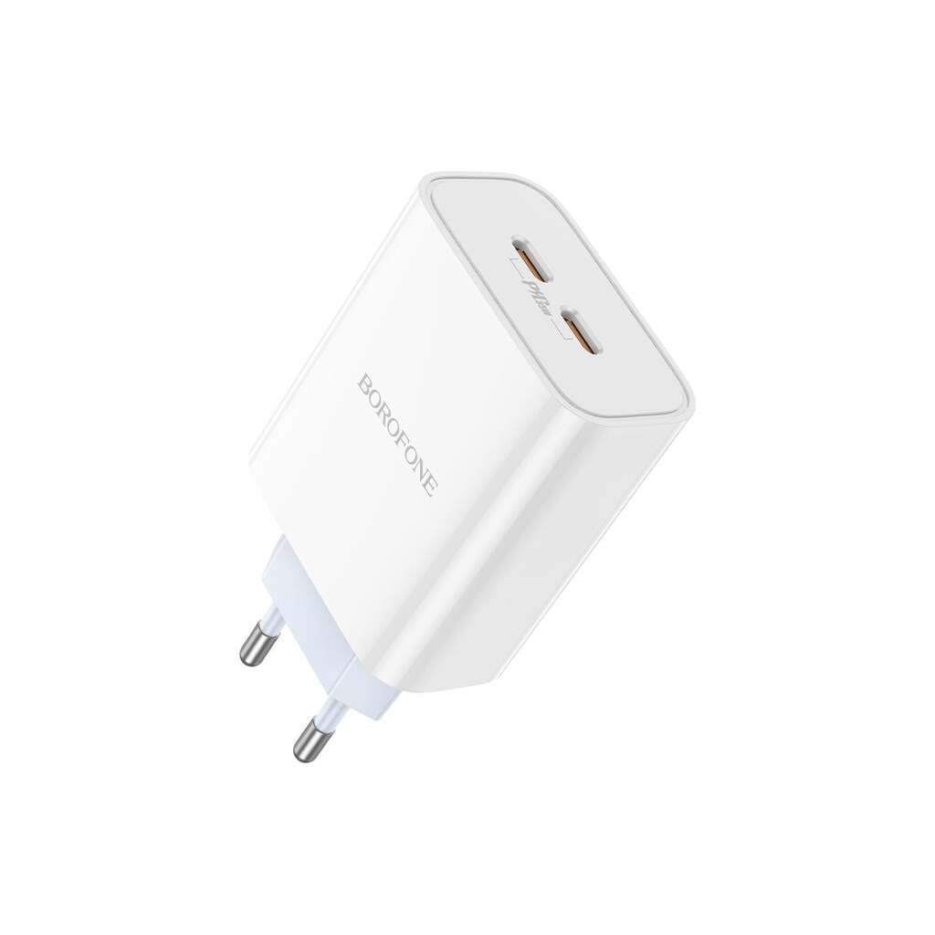 СЗУ Borofone ba73a young 2xusb-c, qc3.0, pd35w, 3a (белый) 0L-00057164