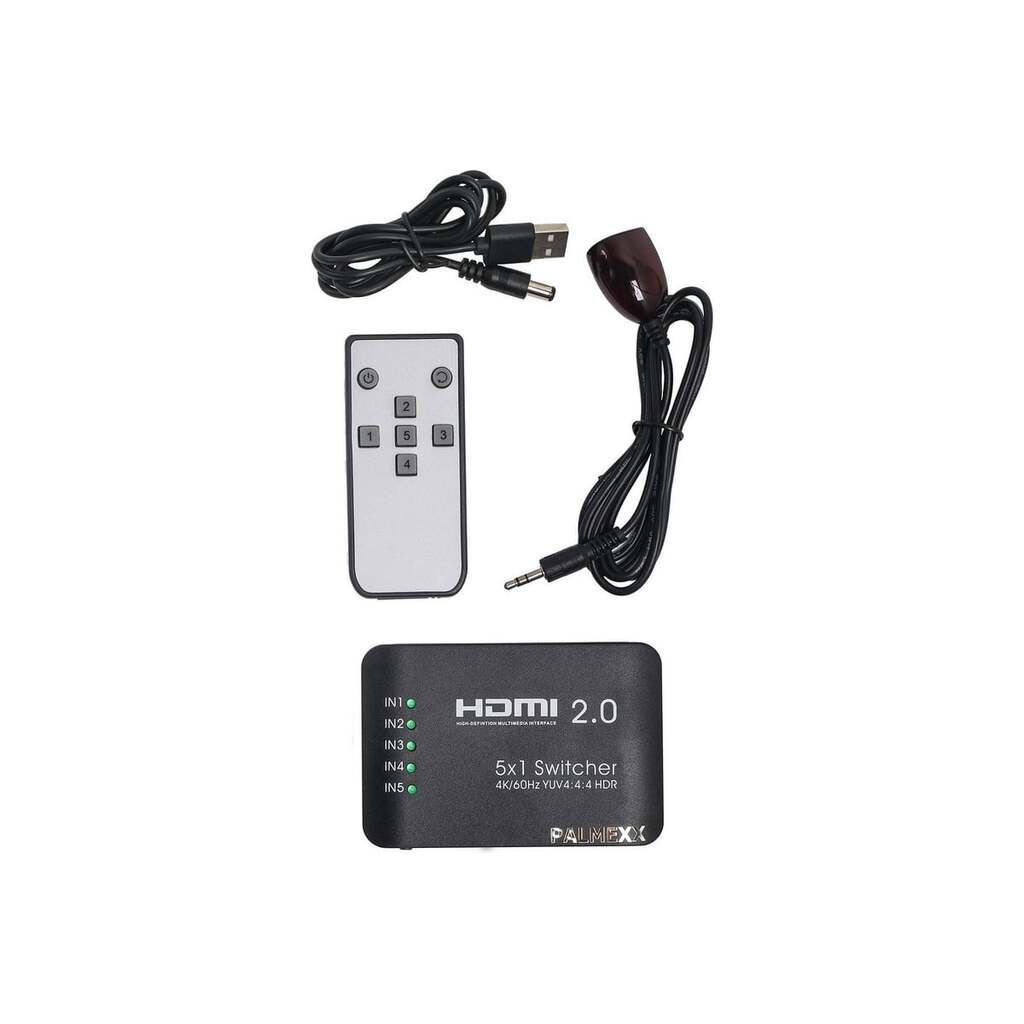 Свитч PALMEXX AYS51V20 5HDMI*1HDMI 4K/60Hz YUV 4:4:4 HDR (2160P, 3D, HDMI V2.0) PX/AYS-51V20