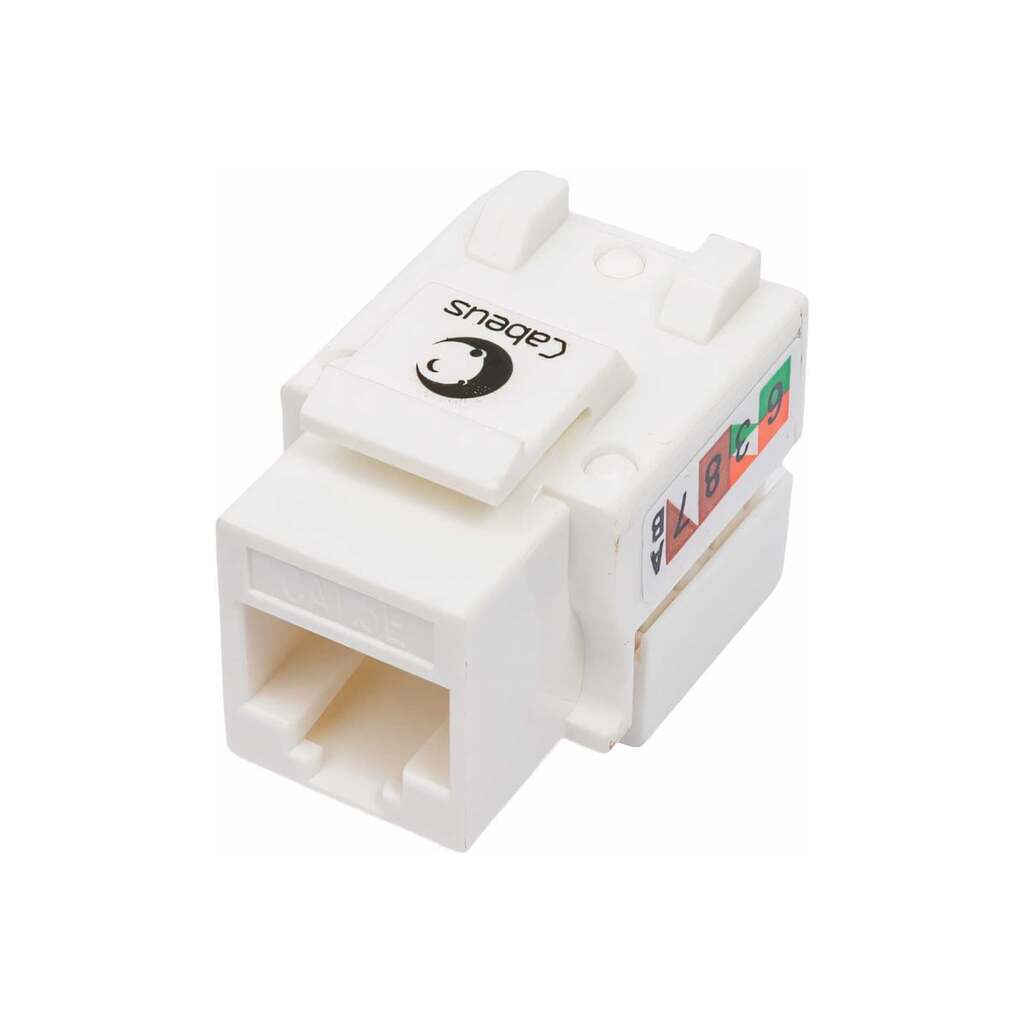 Вставка Keystone Cabeus Jack RJ-45, категория 5e, заделка тип 110, белая KJ-RJ45-Cat.5e-90