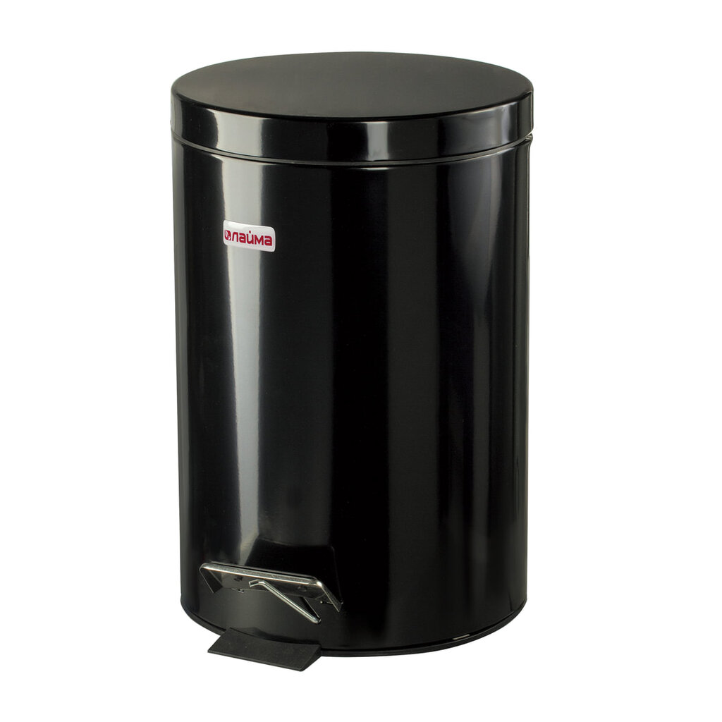 Ведро-контейнер для мусора с педалью ЛАЙМА 12 л, черное 602850