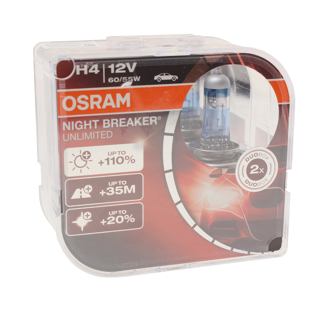 Автолампа OSRAM H4 60/55 P43t-38+110% NIGHT BREAKER UNLIMITED 64193NBU-HCB