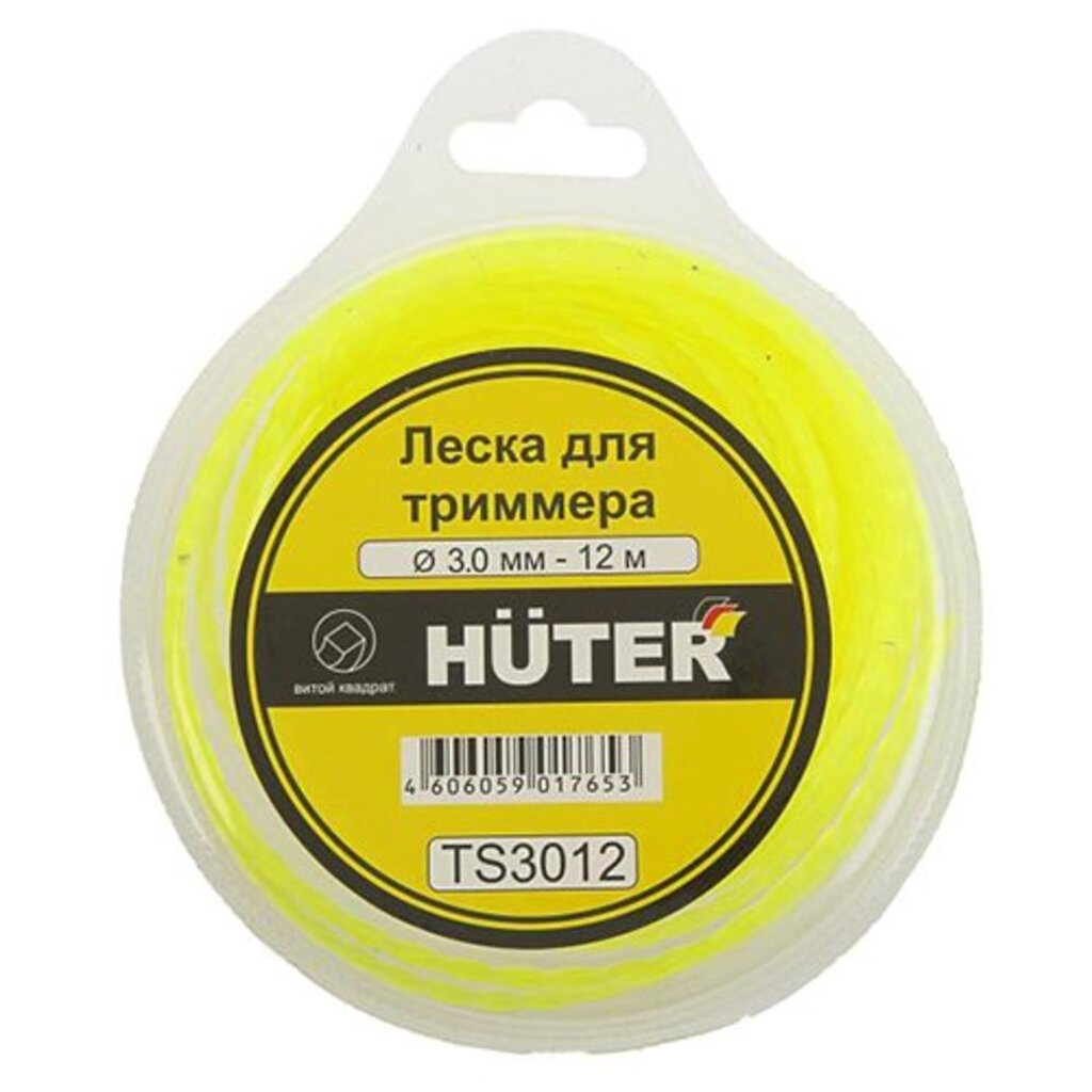 Леска витой квадрат 3.0 мм, 12 м Huter TS3012 71/2/3