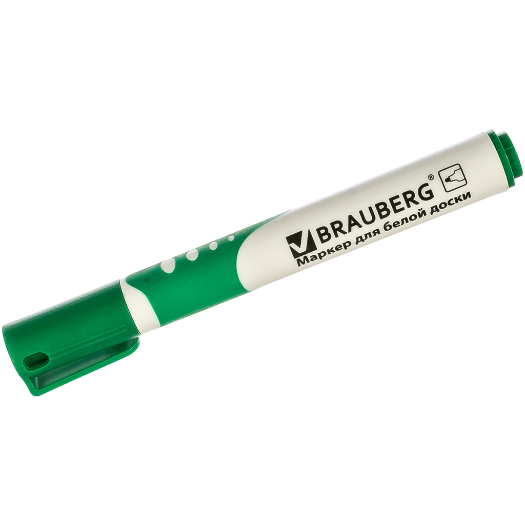 Маркер для доски SOFT, резиновая вставка, 5 мм, зеленый, BRAUBERG 151251