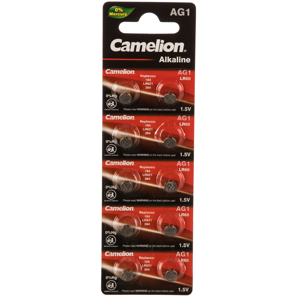 Батарейка для часов Camelion G1 BL-10 Mercury Free AG1-BP10 0%Hg 364A/LR621/164 12809