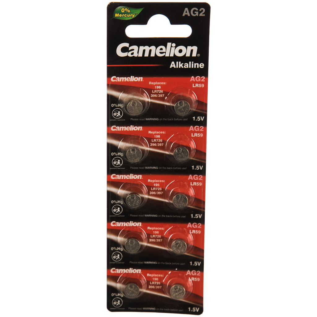 Батарейка для часов Camelion G2 BL-10 Mercury Free AG2-BP10 0%Hg 396A/LR726/196 12810