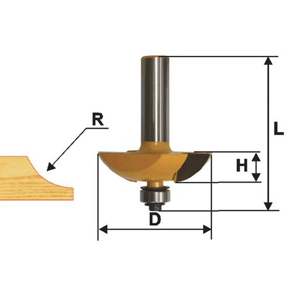 Фреза фигирейная горизонтальная (89х16 мм; R 38.1 мм; хвостовик 12 мм) по дереву Энкор 9326