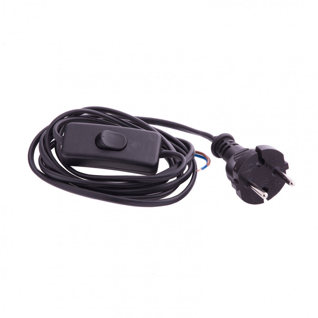 Электрический соединительный шнур с выключателем СИБРТЕХ для бра, 1, 7м, 120Bт, чёрный, тип V-1 96017