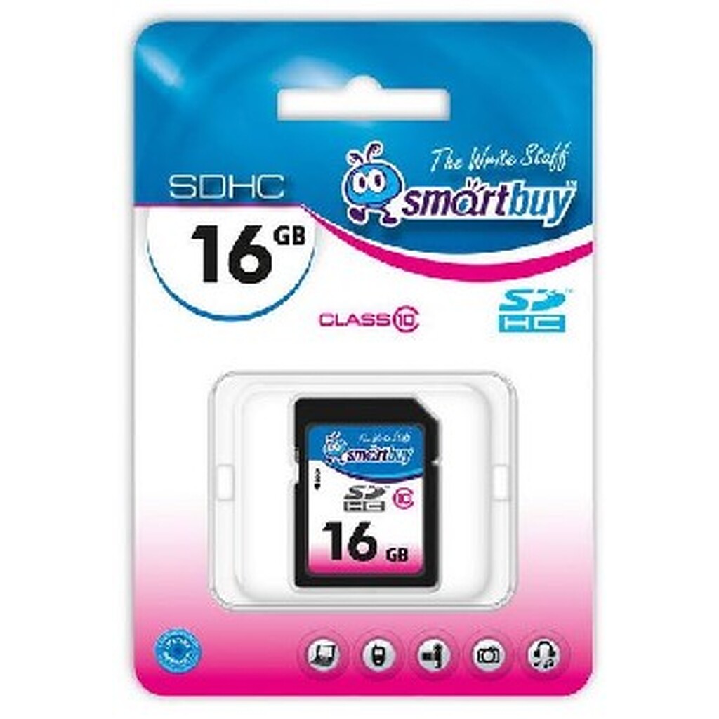 Карта памяти SMARTBUY SDHC 16GB Class10 SB16GBSDHCCL10