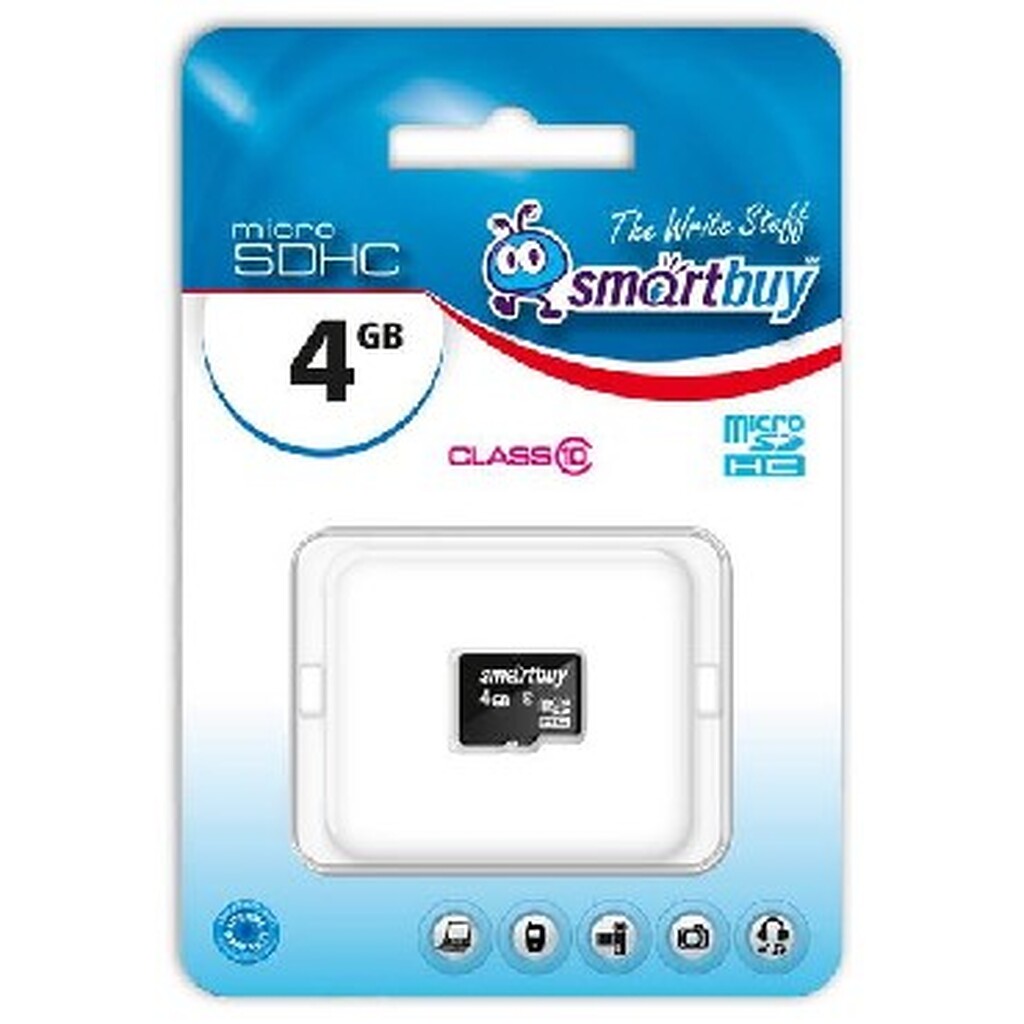 Карта памяти SMARTBUY MicroSDHC 4GB Class10 SB4GBSDCL10-00