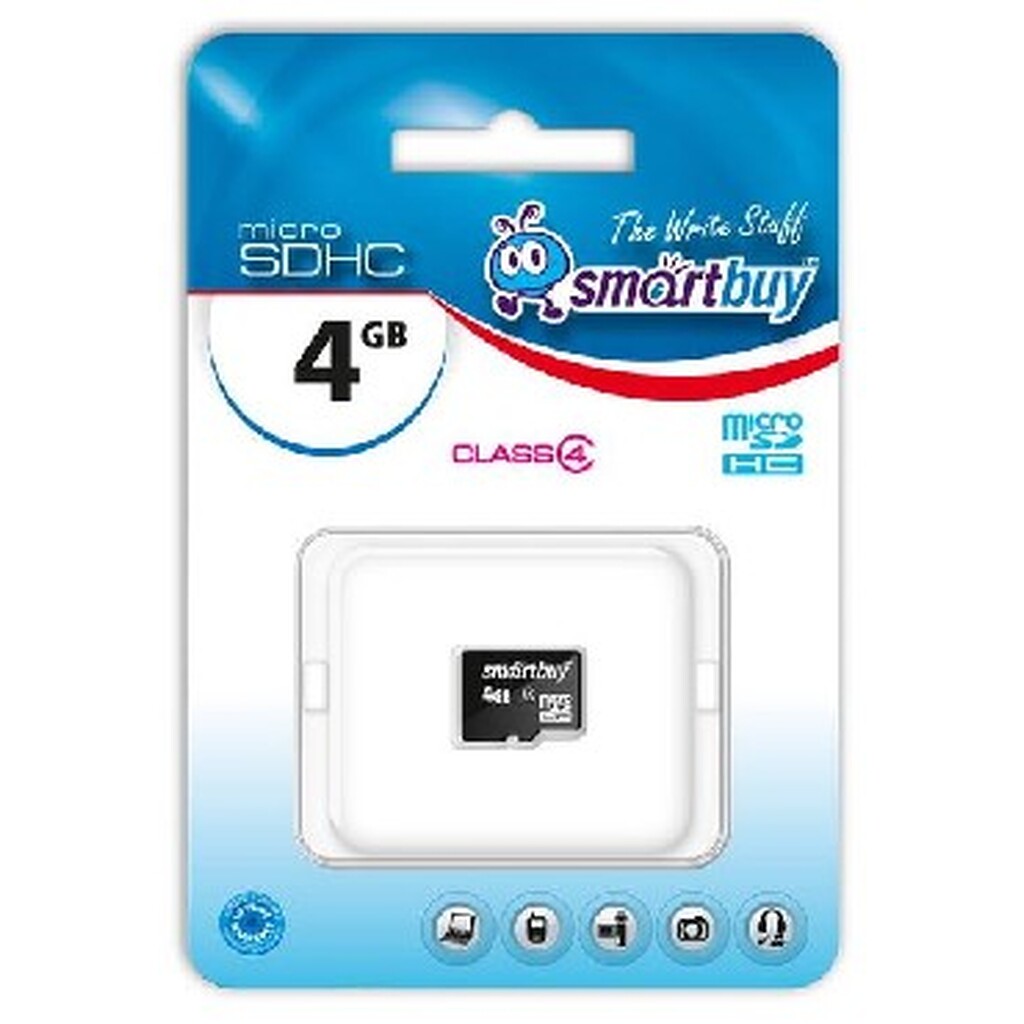 Карта памяти SMARTBUY MicroSDHC 4GB Class4 SB4GBSDCL4-00