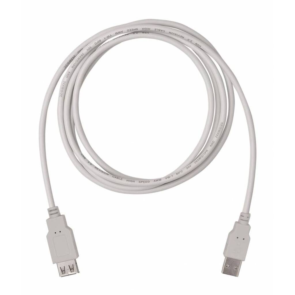 Кабель-удлинитель USB2.0 BURO Reversible,  USB A(m) -  USB A(f),  1.8м,  серый 359903