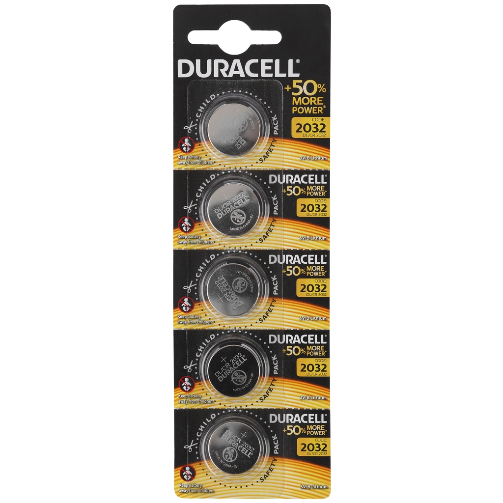 Литиевые батарейки Duracell CR2032 5x1 5 штук в индивидуальном блистере Б0035495