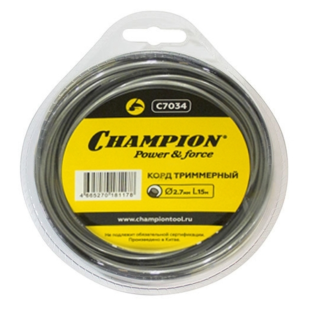 Корд триммерный Aluminium (2.7 мм, 15 м, круг) CHAMPION C7034