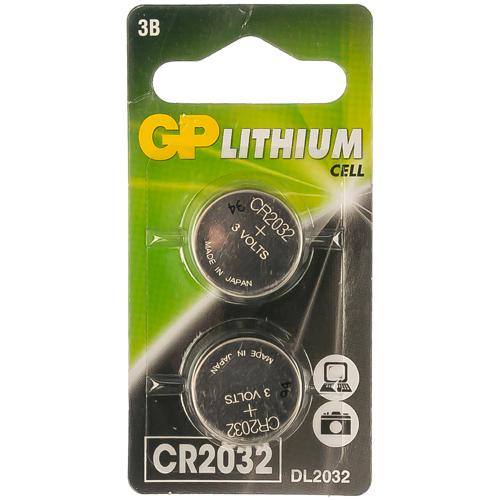 Литиевая дисковая батарейка GP Lithium CR2032 2 шт CR2032-7CR2