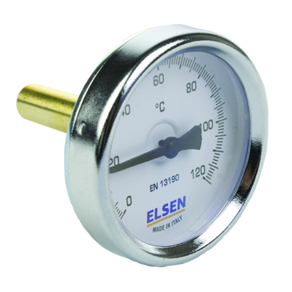 Термометр биметаллический 63 мм, 1/2", шток 9 мм ELSEN ET63.12