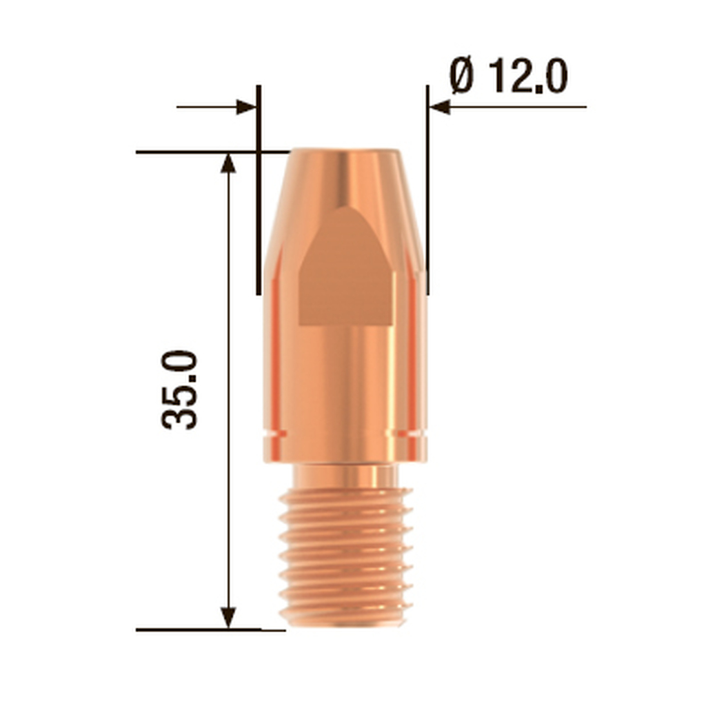 Наконечник контактный CuCrZr (25 шт; M10; 35 мм; 1.6 мм) FUBAG FB.CTM10.35-16