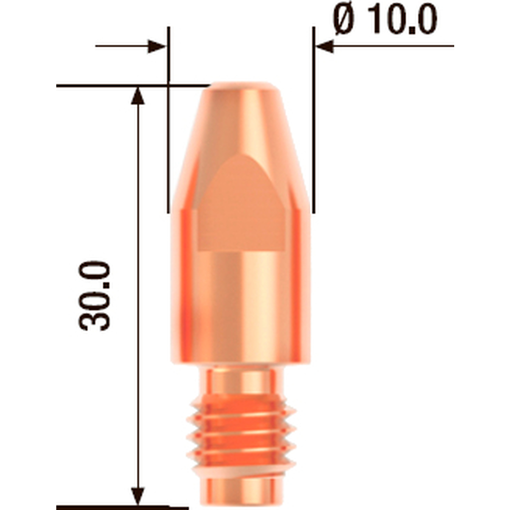 Наконечник контактный ECU (25 шт; 1.6 мм; M8; 30 мм) FUBAG FB.CTM8.30-16