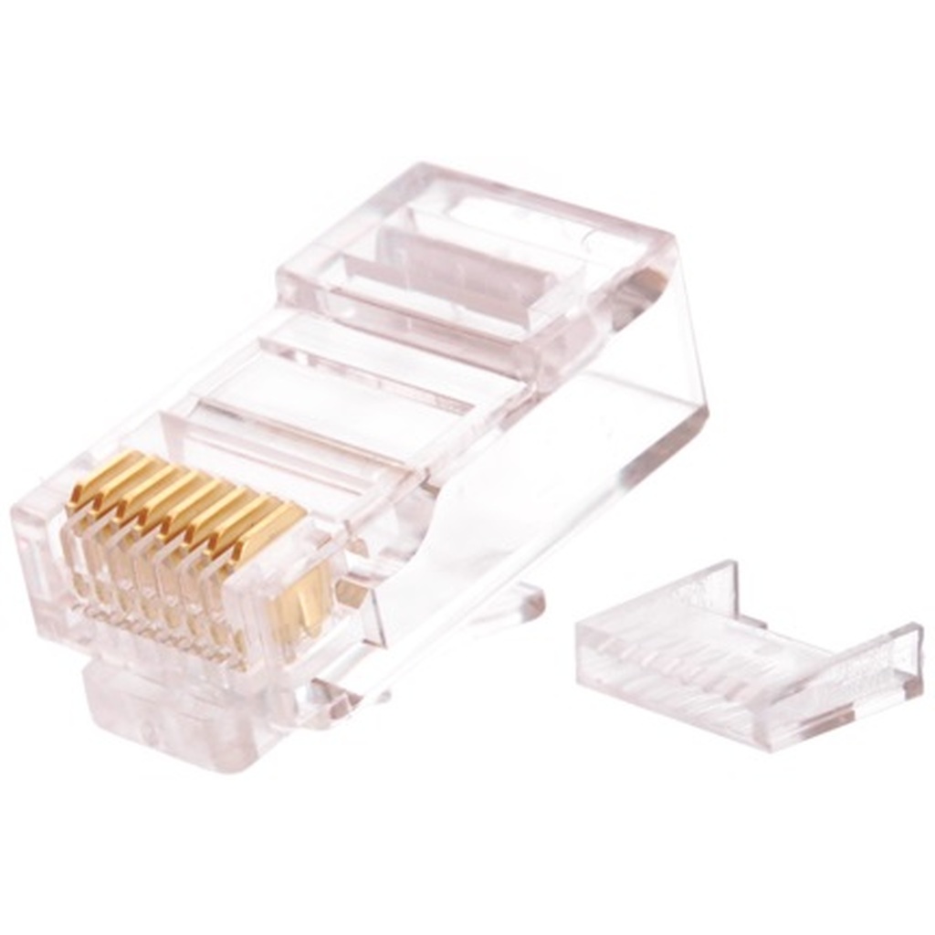 Коннектор NIKOMAX RJ45/8P8C под витую пару, круглый ввод, 100шт NMC-RJ88RZ50UD2-100