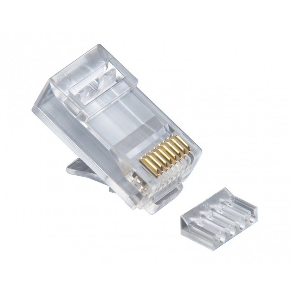 Вилка Cablexpert RJ-45 8P8C PLUG5UP-INSERT универсал кат5e со вставкой контакты 30мкр 100 PLUG5UP-INSERT