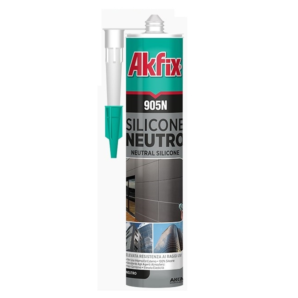 Нейтральный силиконовый герметик Akfix 905N, прозрачный, 310 мл. SA511