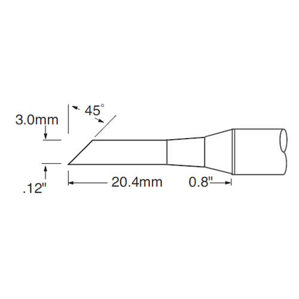 Наконечник (3х20.4 мм; миниволна удлиненная) для PS900 METCAL SFV-DRH430AR