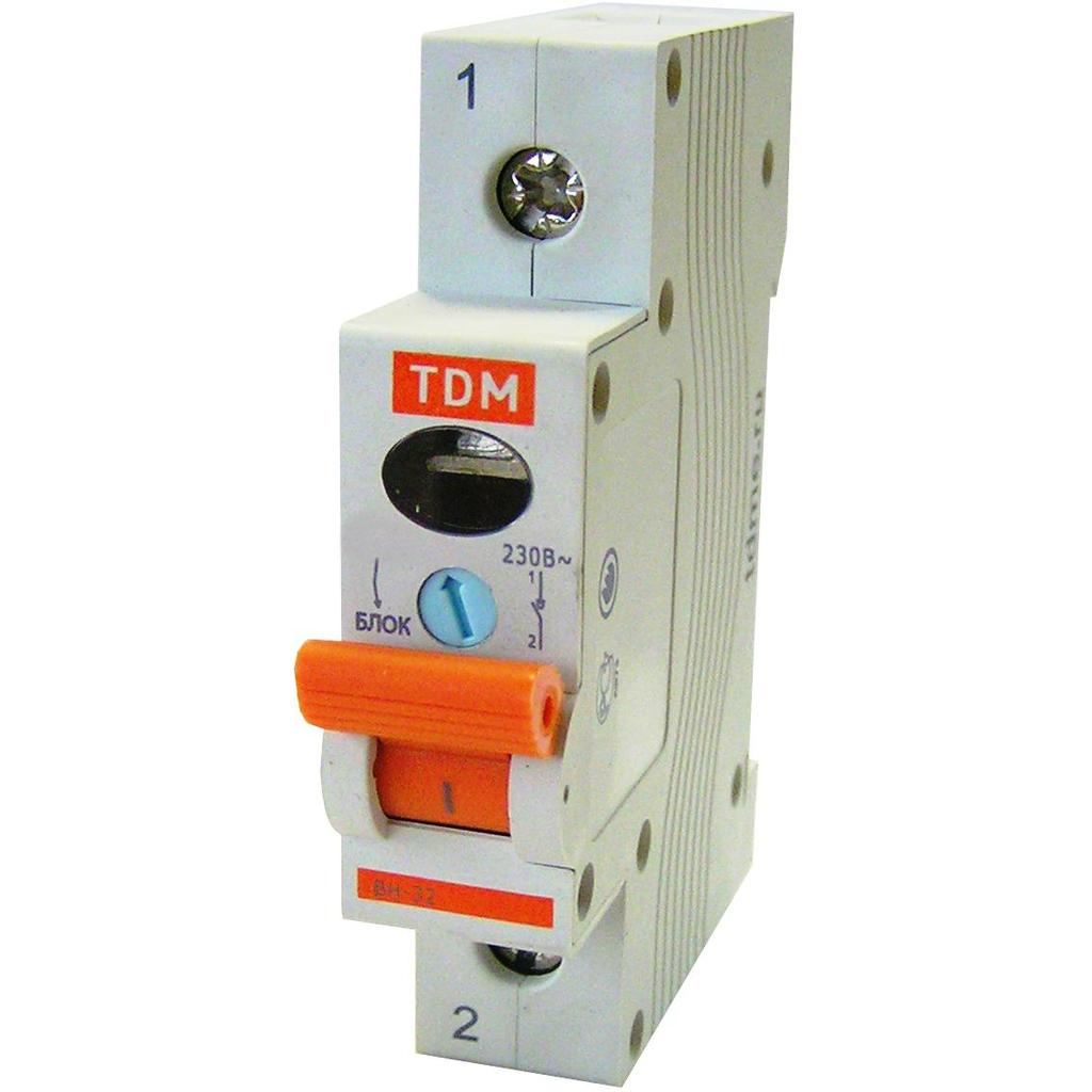 Выключатель нагрузки мини-рубильник TDM ВН-32 1P 16A SQ0211-0001