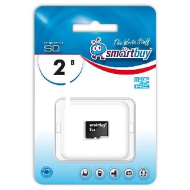 Карта памяти SMARTBUY MicroSD 2GB+адаптер SB2GBSD-01