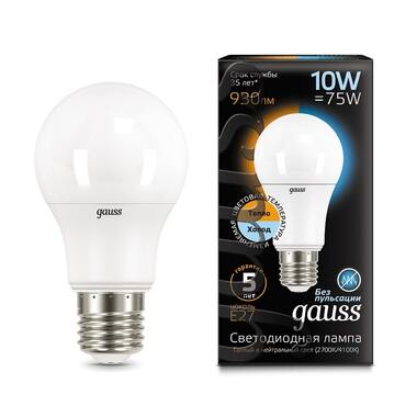 Лампа Gauss LED A60 10W E27 930lm 2700K 4100K 102502110-T